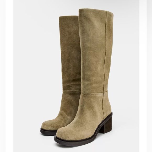 Zara Shoes - Elegant Tan Knee-High Women's Boots